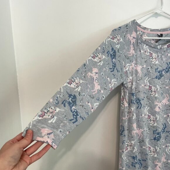 JACLYN INTIMATES Whisperluxe Gray Pink Unicorn 3/4 Sleeve Nightgown Pajamas PJs - Picture 6 of 12